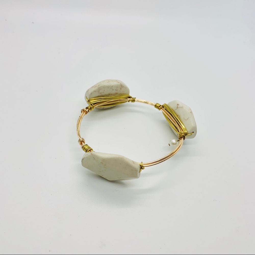 Chunky Stone Wired Bangle